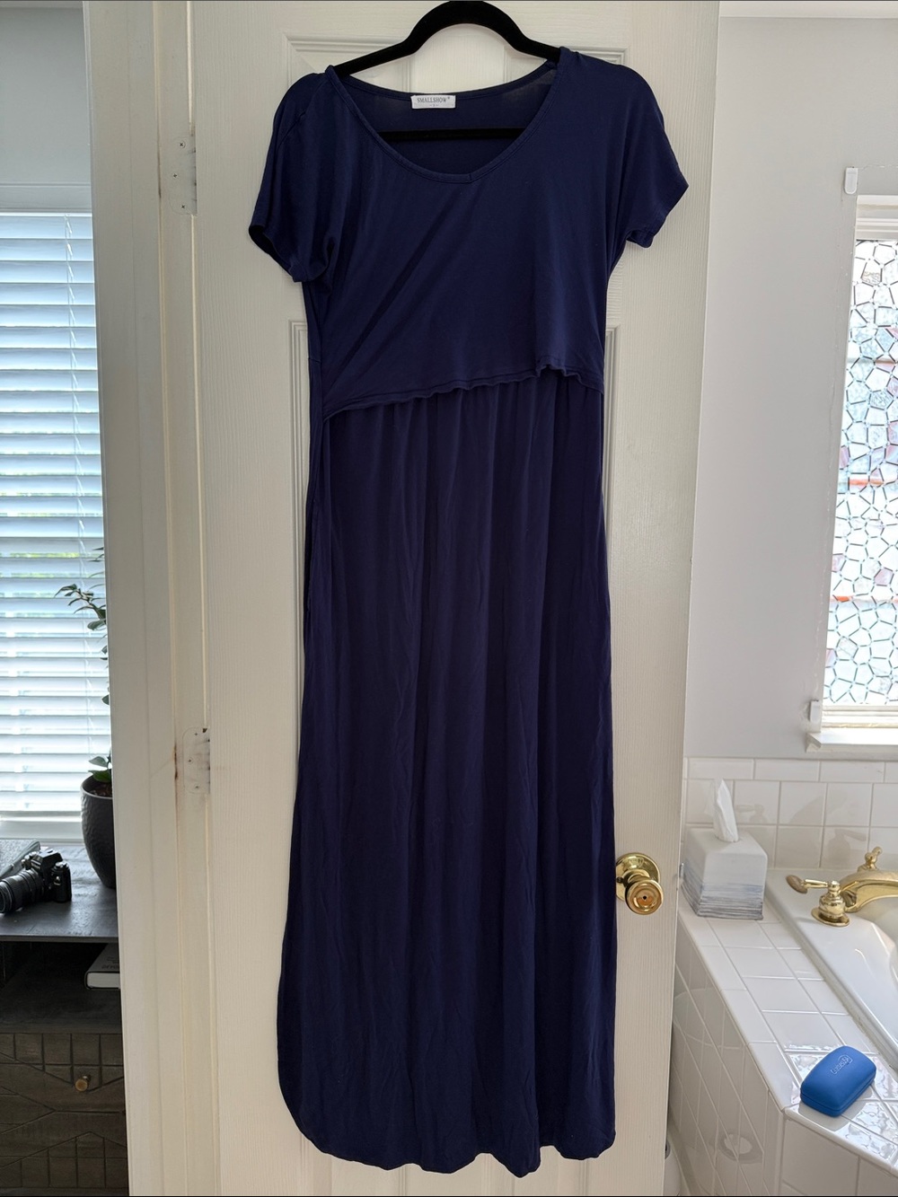 Navy Smallshow Breastfeed/Nursing Maxi Dress